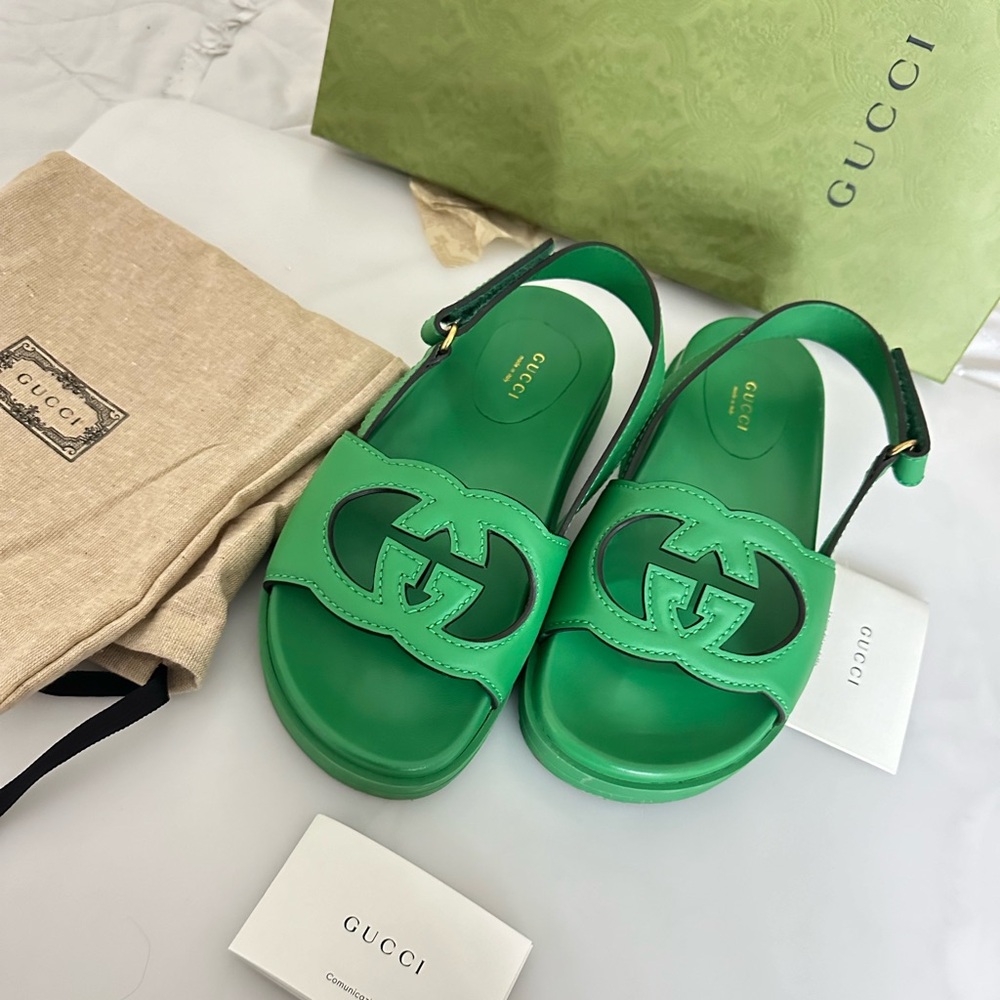 Gucci Interlocking G Leather Sandals